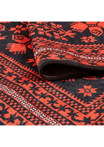 Soft Ruby Afgan Desenli Halı - Kırmızı - 80X150 cm modelleri