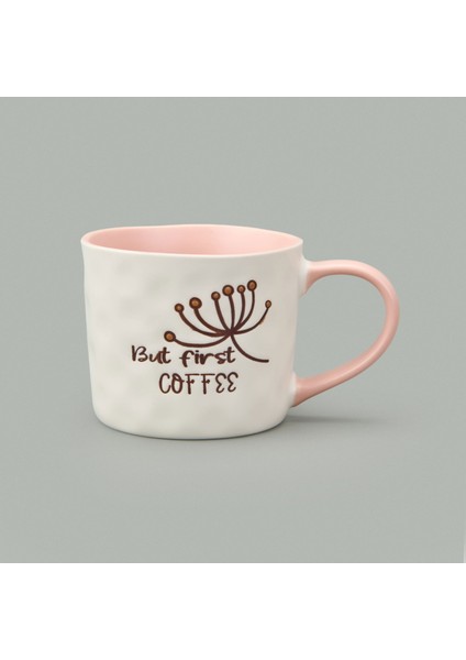 Kitchen It's Coffee Time Kupa - Beyaz / Pembe - 415 ml