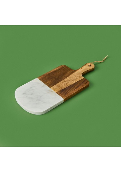 Kitchen Akasya Sunum Tahtası - Kahverengi / Beyaz- 33X15 cm