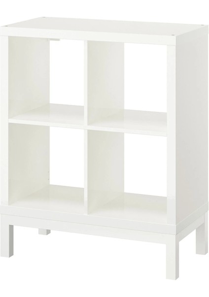 Kallax Açık Raf Ünitesi Parlak Cila Beyaz Beyaz 77 x 94 cm