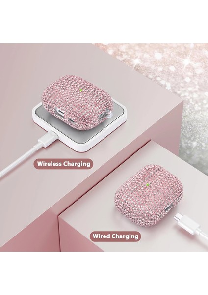 Apple Airpods Pro 3 Kılıf Kristal Taşlı Parıltılı Rose Gold fırsatları