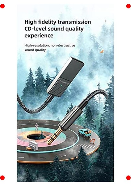 Bluetooth Araç Aux Alıcısı, Gri fırsatları