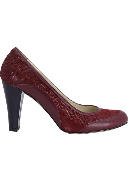 Hobby 2695 Hakiki Deri Topuklu Kadın Ayakkabı