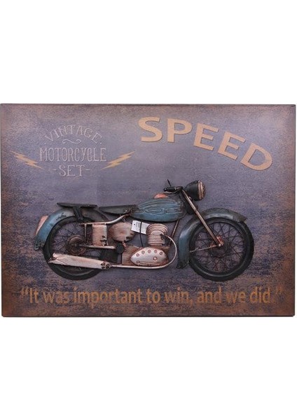 Motorsiklet Tablo Pano Dekoratif Vintage Ev Ofis Hediyelik
