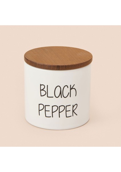 Nero Ahşap Kapaklı 3'lü Seramik Baharatlık Seti - Beyaz / Açık Kahverengi modelleri