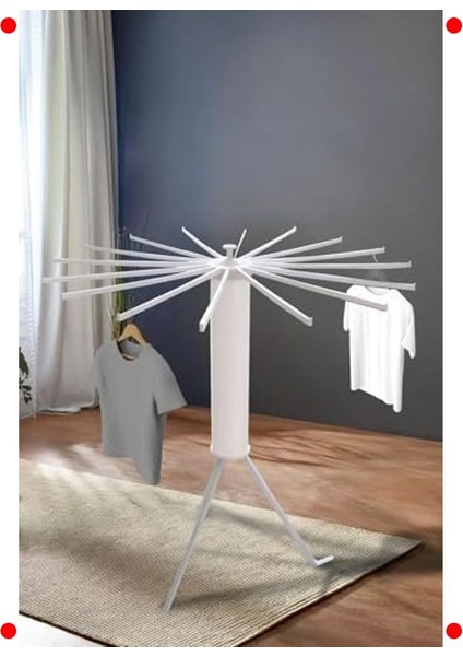 Dönebilen Katlanabilir Çamaşır Kurutma Askısı, Krem