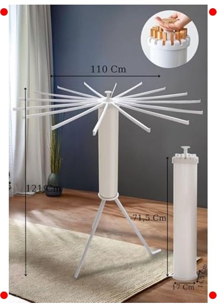 Dönebilen Katlanabilir Çamaşır Kurutma Askısı, Krem indirimleri