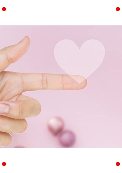 Kalp Desenli Şeffaf Yapışkanlı Sticker (1 Sayfa)