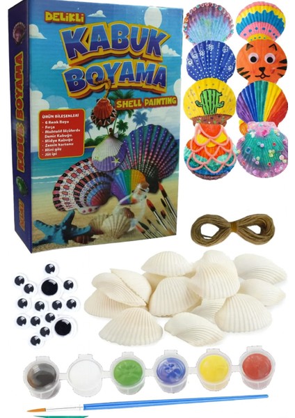 Kabuk Boyama Seti 1 Paket Deniz Kabuğu Midye Boyama Shell Painting Sanatsal Hobi Boyama Seti Akrilik