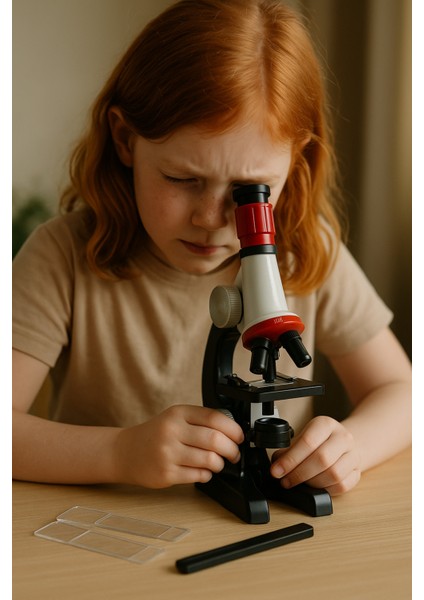 Eğitici Mikroskop Kiti Zoom 100X 400X 1200X LED Işıklı Öğretici Deney Seti fiyatları