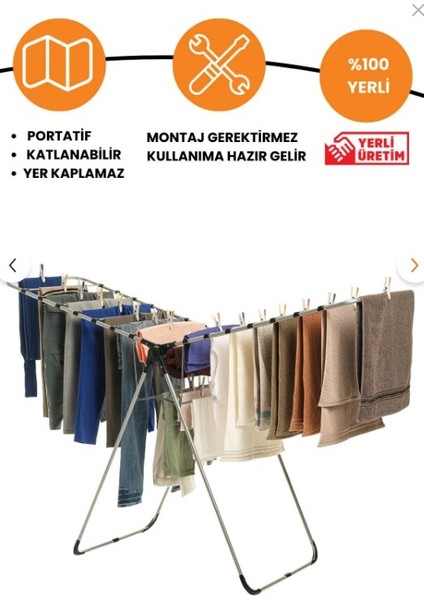 Snapdry 2 Kanatlı Yer Tasarruflu ve Pratik Dayanıklı Metal Malzemeli Çamaşır Kurutmalık