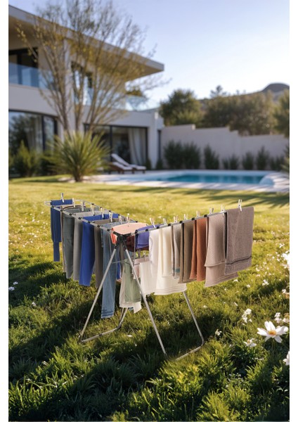 Snapdry 2 Kanatlı Yer Tasarruflu ve Pratik Dayanıklı Metal Malzemeli Çamaşır Kurutmalık