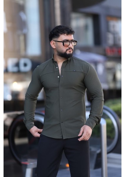 Slim Fit Uzun Kollu Klasik Yaka Düğmeli Gömlek - Şık & Günlük Kombin fiyatları