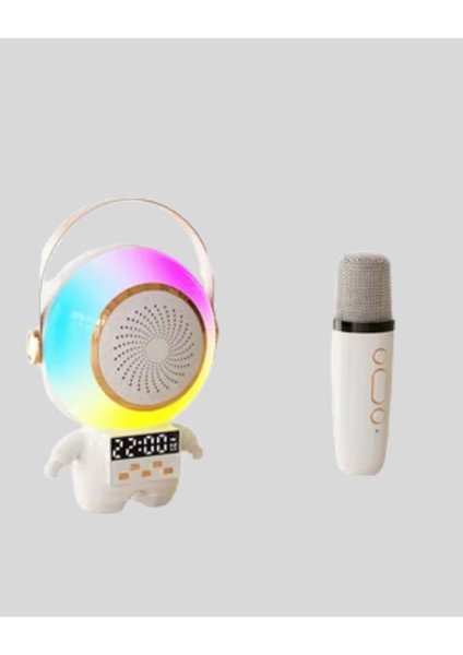 Nrzsnt Renkli Işıklı Astronot Mini Bluetooth Speaker ve Karaoke Mikrofon modelleri