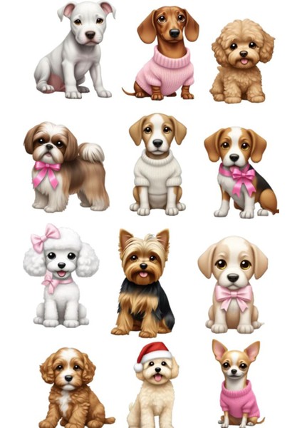 Köpekler Telefon Laptop Notebook Tablet Defter Matara Stiker Etiket ST2210