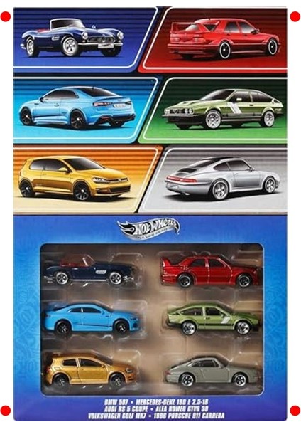 Avrupa Temalı Metal Model Arabalar - 6'lı Set