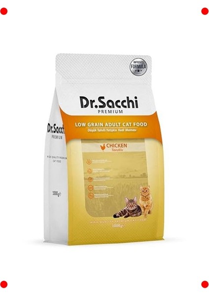 Premium Düşük Tahıllı Tavuklu Yetişkin Kedi Maması 1 kg