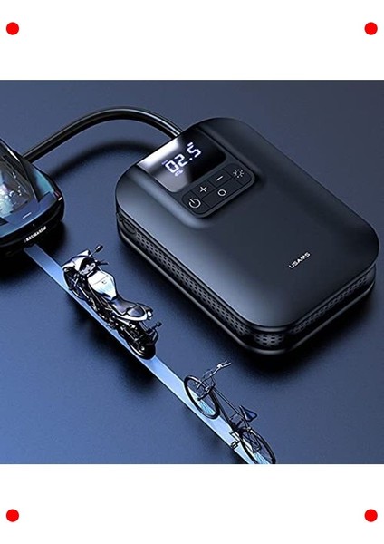 Taşınabilir Şarjlı Lastik Hava Pompası (350 Psı, 5000 Mah) indirimleri