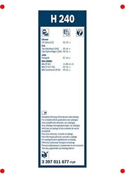 Arka Silecek - Fiat Egea/jeep Renegade Uyumlu 240MM modelleri