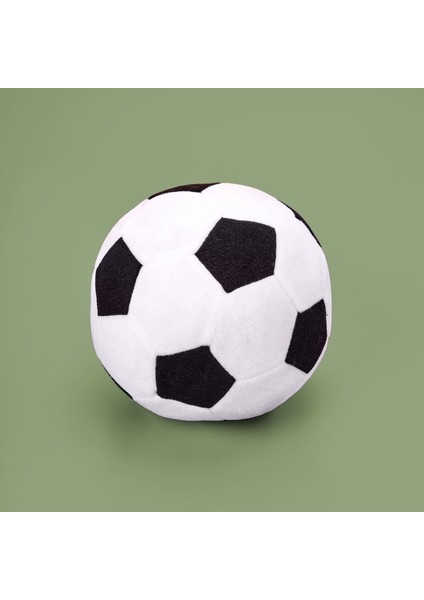 Soft Futbol Topu Figürlü Yastık - Siyah / Beyaz - 30X30 cm