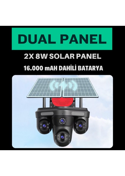 SNR-2 Dual Solar Güvenlik Kamerası AOV 4G Sim Kartlı PTZ Hareketli Gece Görüşlü Güneş Panelli Kamera fırsatları