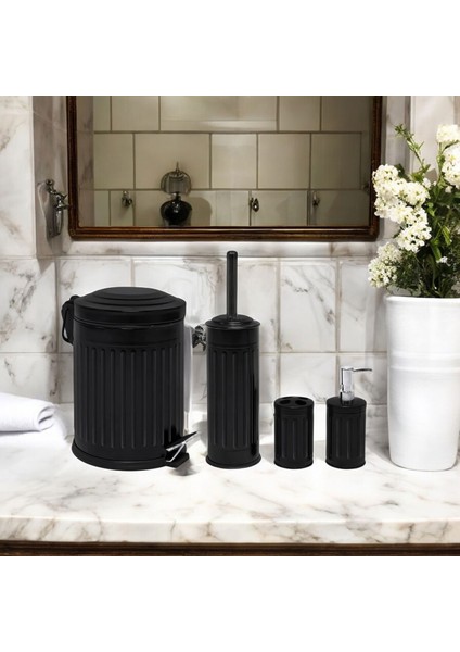 Bath Vintage 4'lü Banyo Seti - Siyah