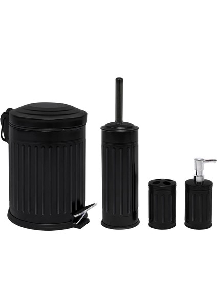 Bath Vintage 4'lü Banyo Seti - Siyah fiyatları