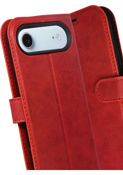 Yzlal Newface Apple Iphone 17 Air Trend S Plus Kapaklı Kılıf - Kırmızı modelleri