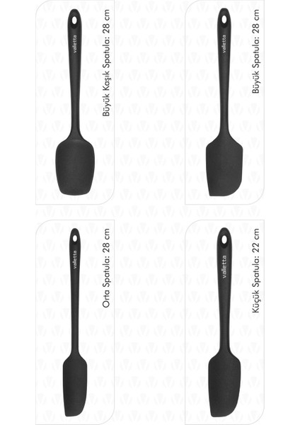 Osteris 4'lü Spatula Seti - Siyah modelleri
