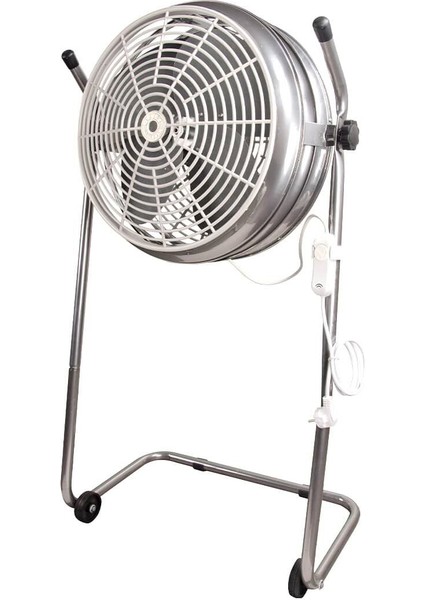 Ayas Devekuşu Retro Tekerlekli Sanayi Tipi Vantilatör - Gri