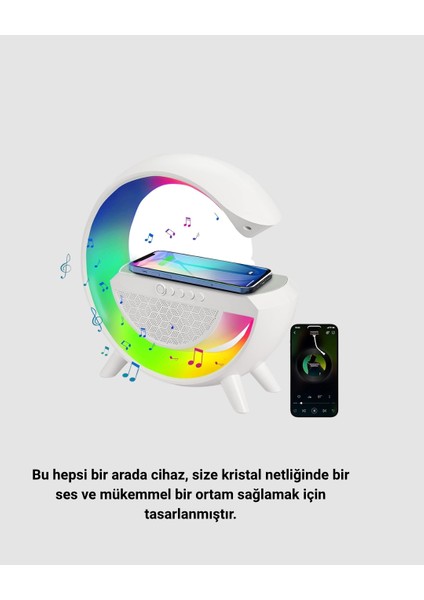 Nrzsnt Bluetooth 5.0 Hoparlör – Kablosuz Şarj, Rgb Gece Lambası ve Fm Radyo fırsatları