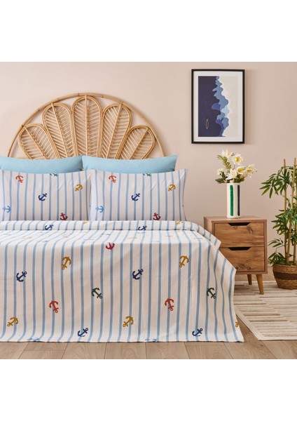 Soft Marina Tek Kişilik Pike Takımı - Beyaz