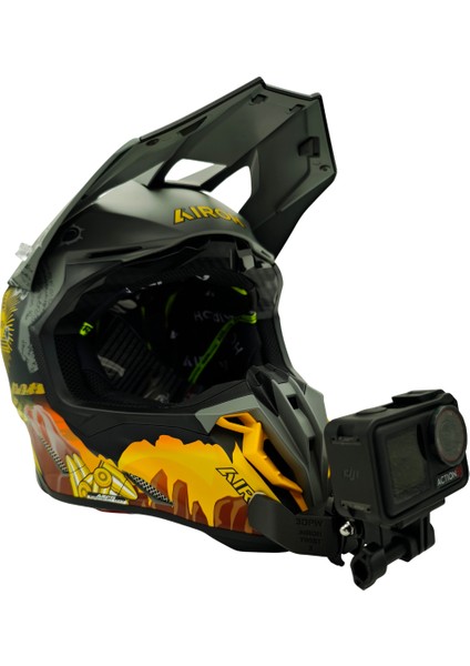 Airoh Twist 3.0 Kask Uyumlu Chinmount Aksiyon Kamera Çene Bağlantı Aparatı Seti