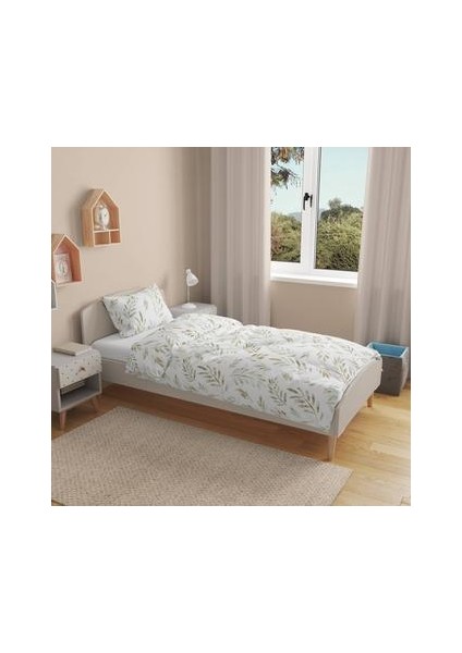 Soft Bulong Tek Kişilik Nevresim Takımı - Ekru / Yeşil fiyatları