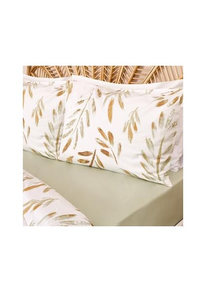 Soft Bulong Tek Kişilik Nevresim Takımı - Ekru / Yeşil modelleri