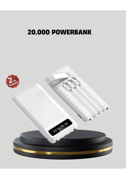 Yzlal 20.000 Mah 4 Çıkışlı LED Göstergeli Hızlı Şarj Powerbank