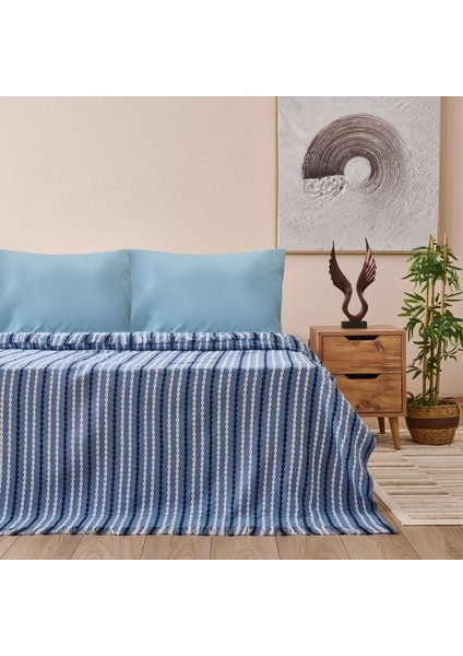 Soft Nautis Tek Kişilik Pike - Mavi - 160X220 cm