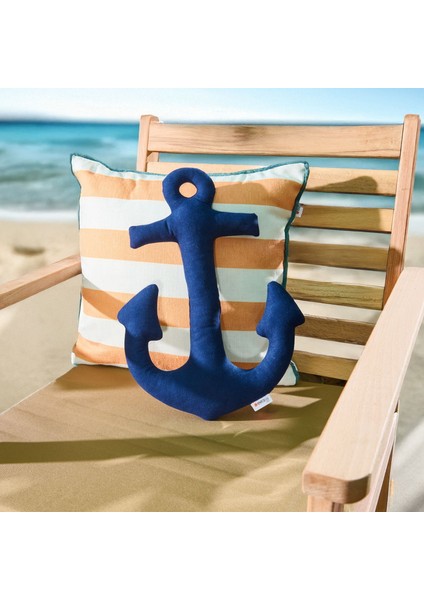 Soft Çapa Figürlü Yastık - Lacivert - 28X40 cm