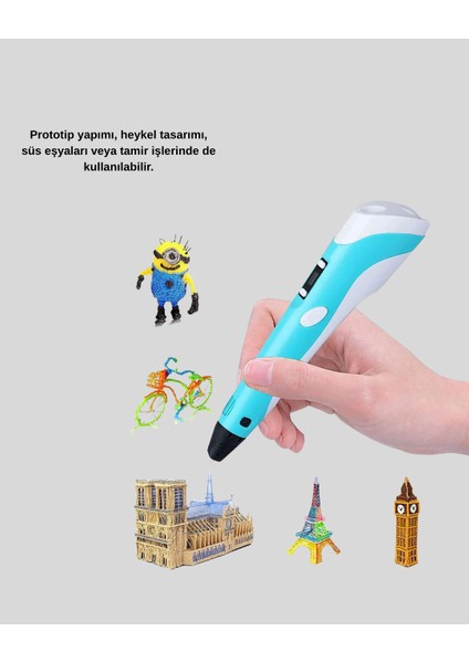 Yzlal 3D Kalem Ergonomik ve 1.75 mm Filament Destekli Fdm Yazıcı Kalemi modelleri