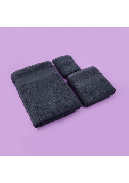 Soft 3'lü Havlu Seti - Antrasit modelleri