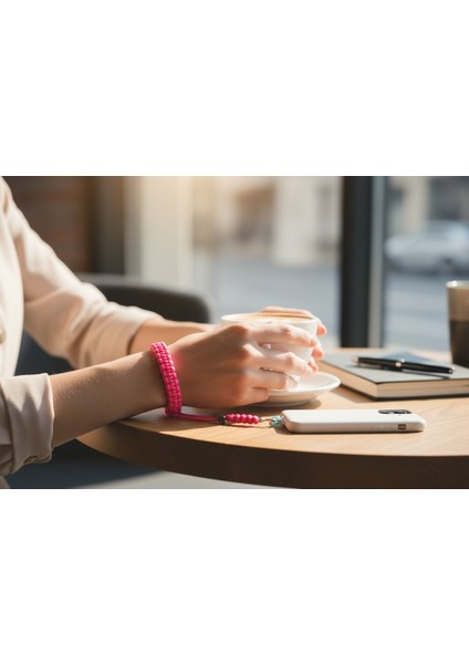 Neon Pembe Bileklik Telefon El Askısı Tüm Kılıflara Uyumlu