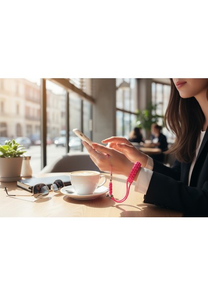 Neon Pembe Bileklik Telefon El Askısı Tüm Kılıflara Uyumlu modelleri