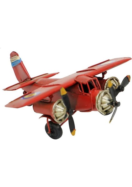 Dekoratif Metal Uçak Vintage Biblo Dekoratif Ev Ofis Hediyelik