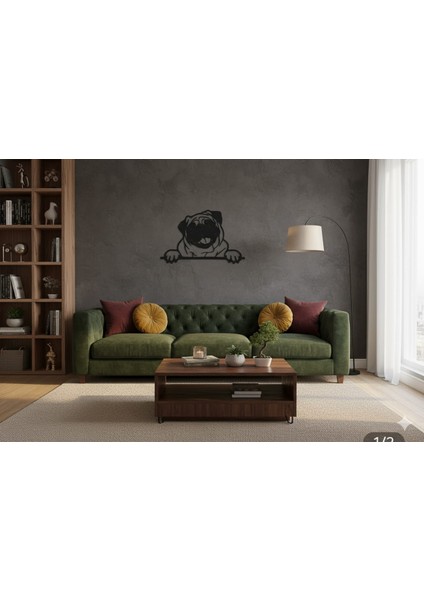 Meraklı Pug Köpek Duvar Süsü | 3D Baskı Hayvansever Dekoru fiyatları