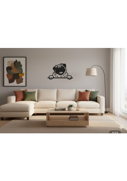 Meraklı Pug Köpek Duvar Süsü | 3D Baskı Hayvansever Dekoru modelleri