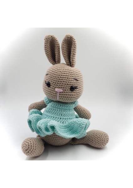 Mavi Elbiseli Tavşancık Amigurumi Oyuncak