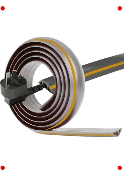 Esnek Kablo Kanalı Şeritli Gri