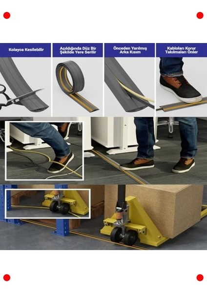 Esnek Kablo Kanalı Şeritli Gri fırsatları