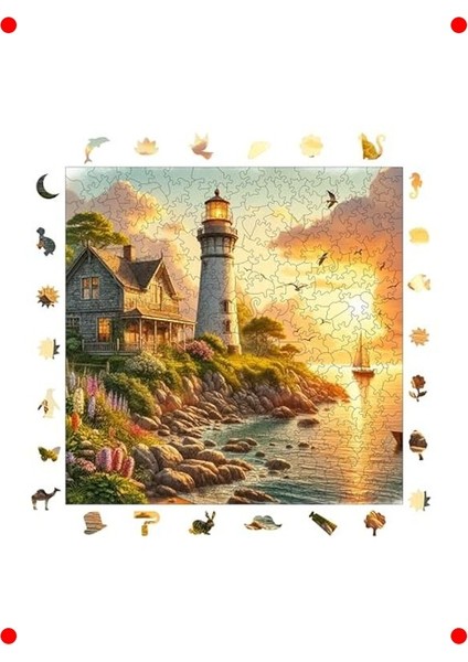 Deniz Feneri Temalı Ahşap Puzzle, 353 Parça