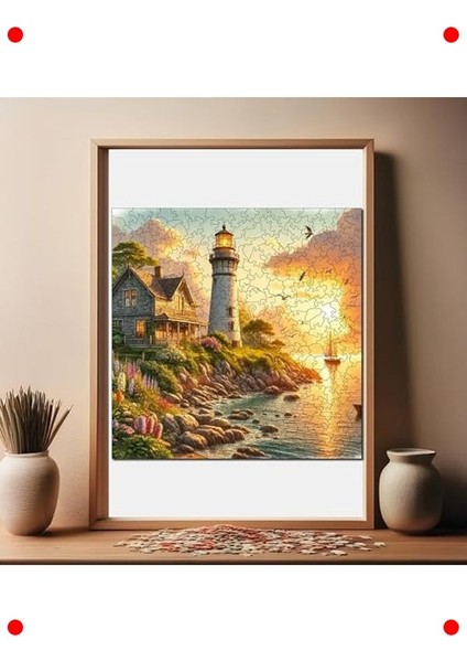 Deniz Feneri Temalı Ahşap Puzzle, 353 Parça modelleri